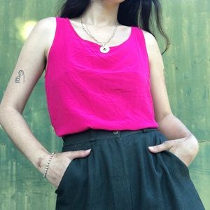 Vintage 90’s Fuchsia Silk Tank~